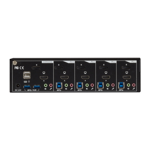 4 Port KVM Switch Dual Monitor HDMI 4K 60Hz for 4 Computers 2 Extended