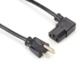 North American PC/Monitor Power Cord, NEMA 5-15P to IEC-60320-C13 (Right Angle)