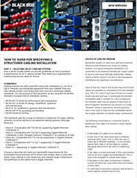 'How To' Guide for Specifying a Structured Cabling Installation - Part 2